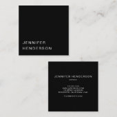 モダンミニマシンプルリスト黒プロフェッショナル スクエア名刺 (正面/裏面)