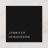 モダンミニマシンプルリスト黒プロフェッショナル スクエア名刺 (正面)