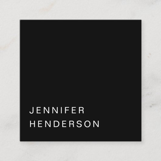 モダンミニマシンプルリスト黒プロフェッショナル スクエア名刺 (正面)
