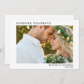 モダンミニマシンプルリスト・フォーエバー・サンク結婚フル サンキューカード (正面/裏面)