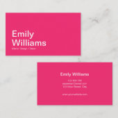 モダンミニマシンプルルはっきりしたピンク 名刺 (正面/裏面)