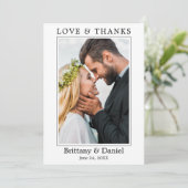 モダンミニマシンプルルス結婚の愛感謝してい者 サンキューカード (スタンド正面)