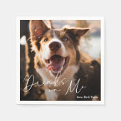 モダンミニマシンプルルドッグ結婚ズ スタンダードカクテルナプキン (正面)