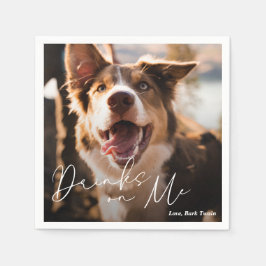 モダンミニマシンプルルドッグ結婚ズ スタンダードカクテルナプキン