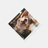 モダンミニマシンプルルドッグ結婚ズ スタンダードカクテルナプキン (角)