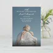 モダンミニマシンプルル写真結婚の記念日 招待状 (スタンド正面)