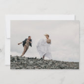 モダンミニマシンプルル写真結婚の 招待状 (裏面)