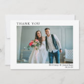 モダンミニマシンプルル結婚の写真 サンキューカード (正面)