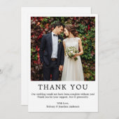 モダンミニマシンプルル結婚の写真 サンキューカード (正面/裏面)