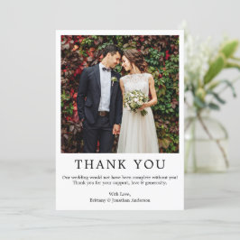 モダンミニマシンプルル結婚の写真 サンキューカード