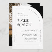 モダンミニマシンプル素朴はっきりしたル結婚アルチ 招待状 (正面/裏面)