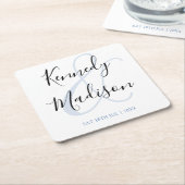 モダンミニマシンプル✨💍エレガント結婚 スクエアペーパーコースター (アングル)