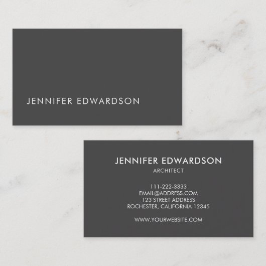 モダンミニマスタイリッシュリスト暗灰色プロフェッショナル 名刺 (正面/裏面)