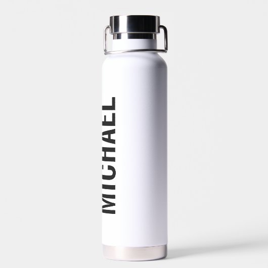 モダンミニマパーソナライズされたリスト名 ウォーターボトル (背面)