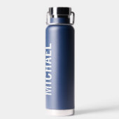 モダンミニマパーソナライズされたリスト名 ウォーターボトル (背面)