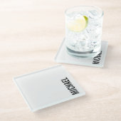 モダンミニマパーソナライズされたリスト名 ガラスコースター (アングル)