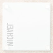 モダンミニマパーソナライズされたリスト名 ガラスコースター (裏面)