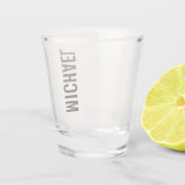 モダンミニマパーソナライズされたリスト名 ショットグラス (裏面)