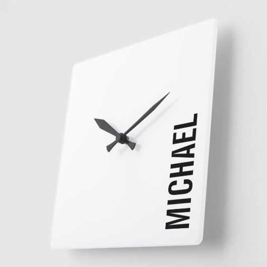 モダンミニマパーソナライズされたリスト名 スクエア壁時計 (傾斜)