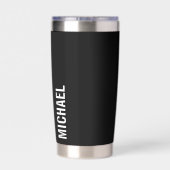 モダンミニマパーソナライズされたリスト名 保温保冷タンブラー (背面)