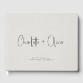 モダンミニマパーソナライズされた結婚リスト ゲストブック (正面)