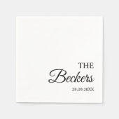 モダンミニマパーソナライズされた結婚リスト スタンダードカクテルナプキン (正面)