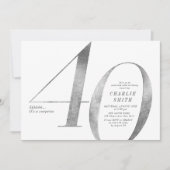 モダンミニマフェイクリスト銀40歳 招待状 (正面)