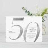 モダンミニマフェイクリスト銀50歳 招待状 (スタンド正面)