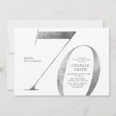 モダンミニマフェイクリスト銀70歳 招待状 (正面)