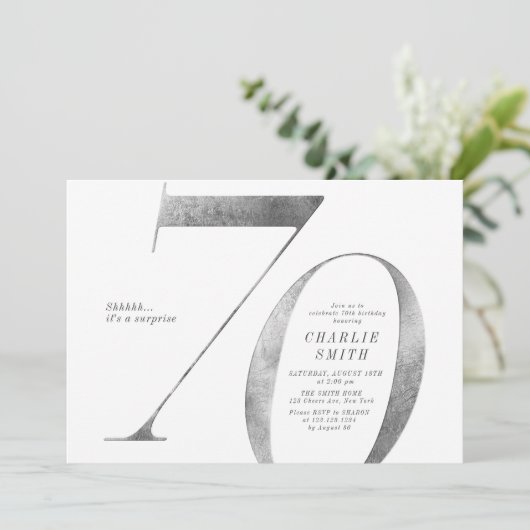 モダンミニマフェイクリスト銀70歳 招待状 (スタンド正面)