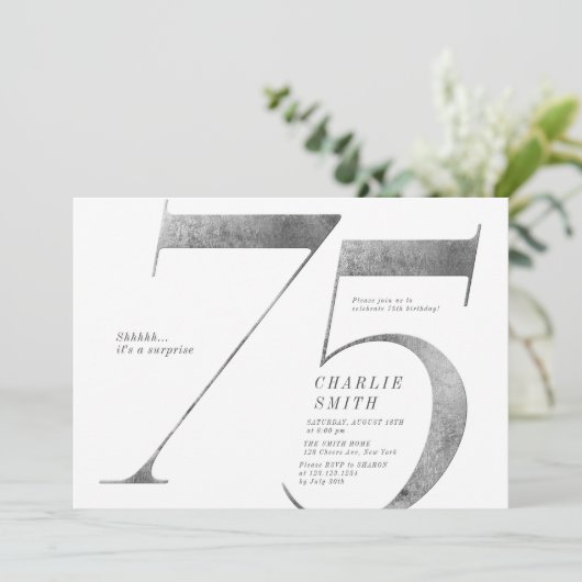 モダンミニマフェイクリスト銀75歳 招待状 (スタンド正面)