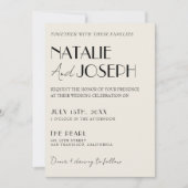 モダンミニマフランスのお洒落リストのQRコード結婚s 招待状 (正面)