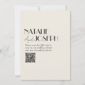 モダンミニマフランスのお洒落リストのQRコード結婚s 招待状 (裏面)