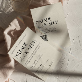 モダンミニマフランスのお洒落リストのQRコード結婚s 招待状