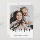 モダンミニマメリーリスト白黒写真 シーズンカード (正面)