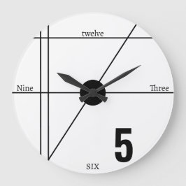 モダンミニマユニークリストの数学線（黒） ラージ壁時計