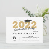モダンミニマリシンプルストの卒業パーティー 招待状 (スタンド正面)