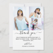 モダンミニマリシンプルスト卒業4写真 サンキューカード (裏面)