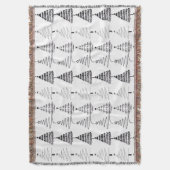 モダンミニマリストのクリスマスツリー落書き スローブランケット (正面縦)