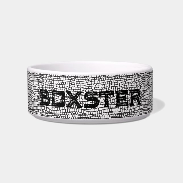 モダンミニマリストのブラック＆ホワイトペットボウル ボウル (正面)