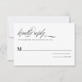 モダンミニマリストの結婚式の返信カード 招待状