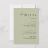 モダンミニマリストの緑のエンクロージャカード 出欠カード (正面)