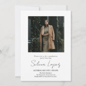 モダンミニマリストアーチ写真卒業パーティー 招待状 (裏面)