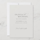 モダンミニマリストカリグラフィスクリプト写真 セーブザデート (裏面)