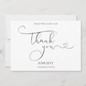 モダンミニマリストカリグラフィー結婚式感謝カード サンキューカード (正面)
