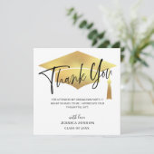 モダンミニマリストゴールデン卒業写真T サンキューカード (スタンド正面)