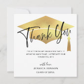 モダンミニマリストゴールデン卒業写真T サンキューカード (正面)
