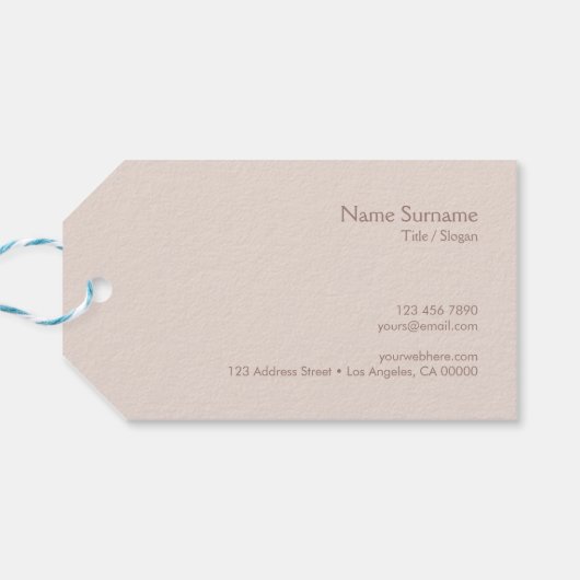 モダンミニマリストシンプルなレイアウトTypoありがとう ギフトタグ (裏面横)