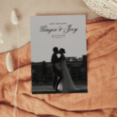 モダンミニマリストスクリプトウェディングセーブザデート 招待状