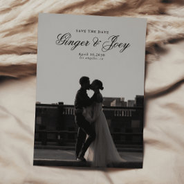 モダンミニマリストスクリプトウェディングセーブザデート 招待状